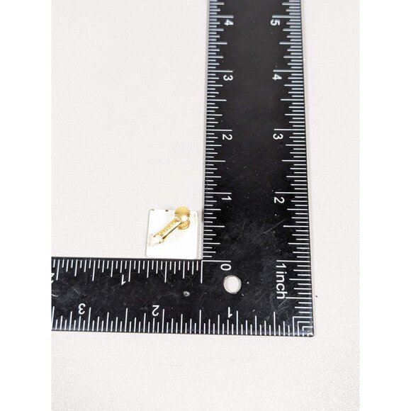 Vintage Napier Black White Square Metallic Clip On Earrings Mid Century Modern - Picture 7 of 7